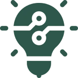 Technology-inspired lightbulb icon