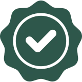 Certification badge with checkmark