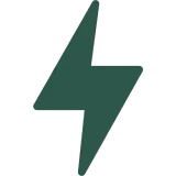 Green lightning icon, black backdrop