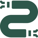 Curved green shape with black backdrop