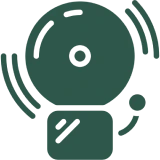 Green ringing bell graphic