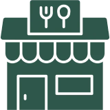 Restaurant icon with utensils sign