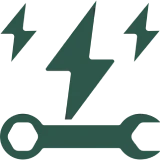 Wrench and lightning bolt icon
