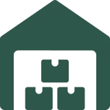 Warehouse icon with stacked boxes